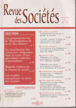 REVUE DES SOCIETES