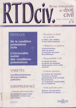 REVUE TRIMESTRIELLE DE DROIT CIVIL