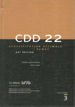 C DD 22 CLASSIFICATION DéCIMALE DEWEY
