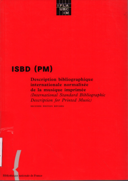 DESCRIPTION BIBLIOGRAPHIQUE INTERNATIONALE ...
