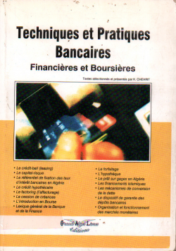 TECHNIQUE ET PRATIQUES BANCAIRES