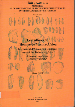 LES CULTRES DE L' HOMME DE MECHTA - AFALOU -