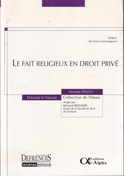 LE FAIT RELIGIEEN DRROIT PRIVE