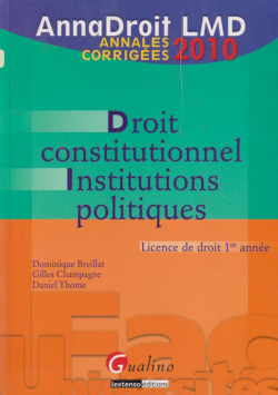 DROIT CONSTITUTIONNEL INSTITUTIONS POLITIQUES